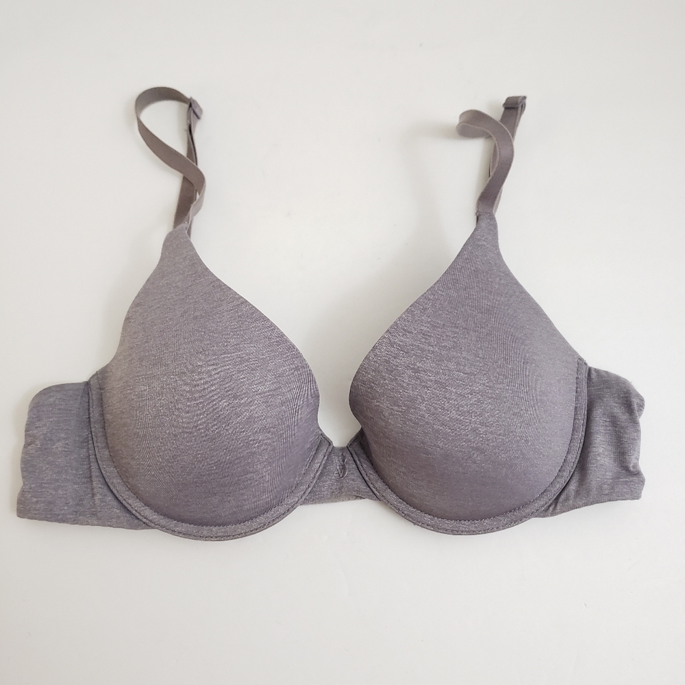 32B Victoria's Secret PINK Gray Uplift Semi Demi Bra - Racerback Option Straps